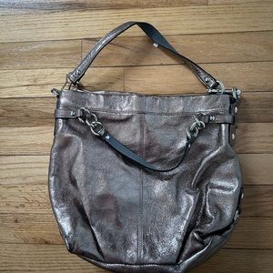 Coach pre loved authentic silver hobo bag